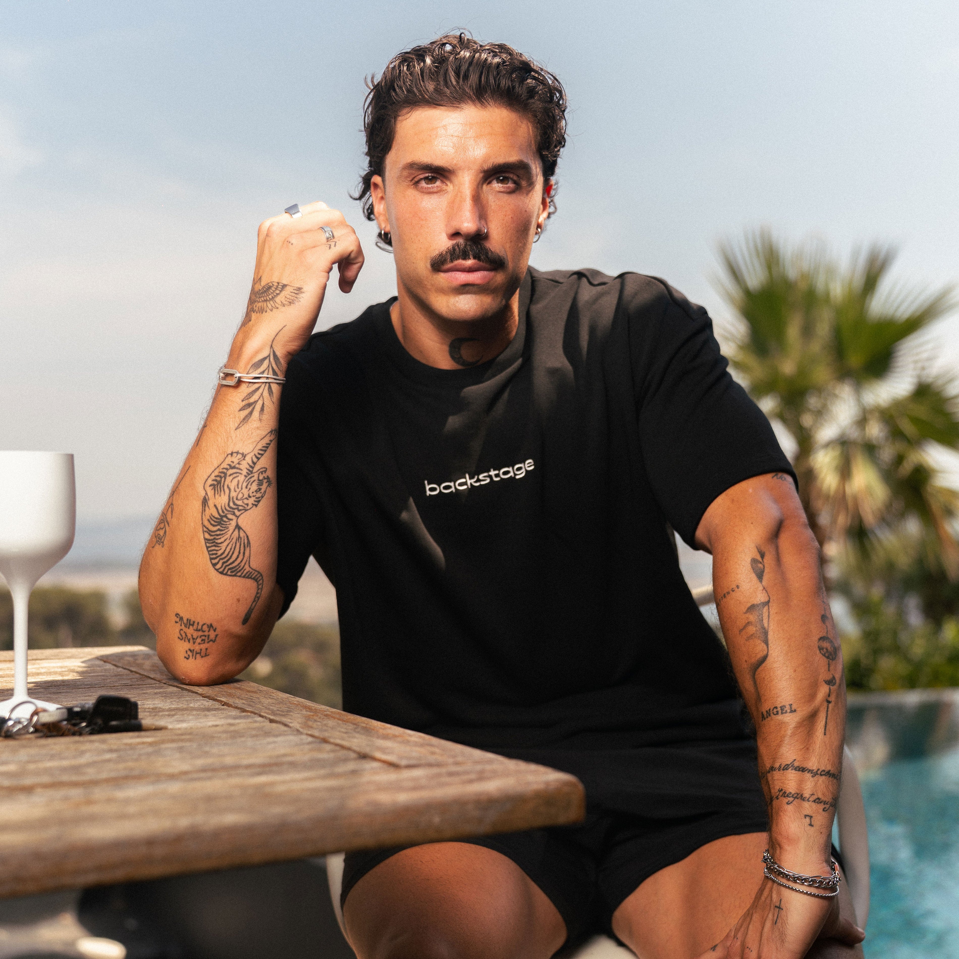 Collection streetwear techno Backstage - t-shirt oversize Original noir 300 g/m2