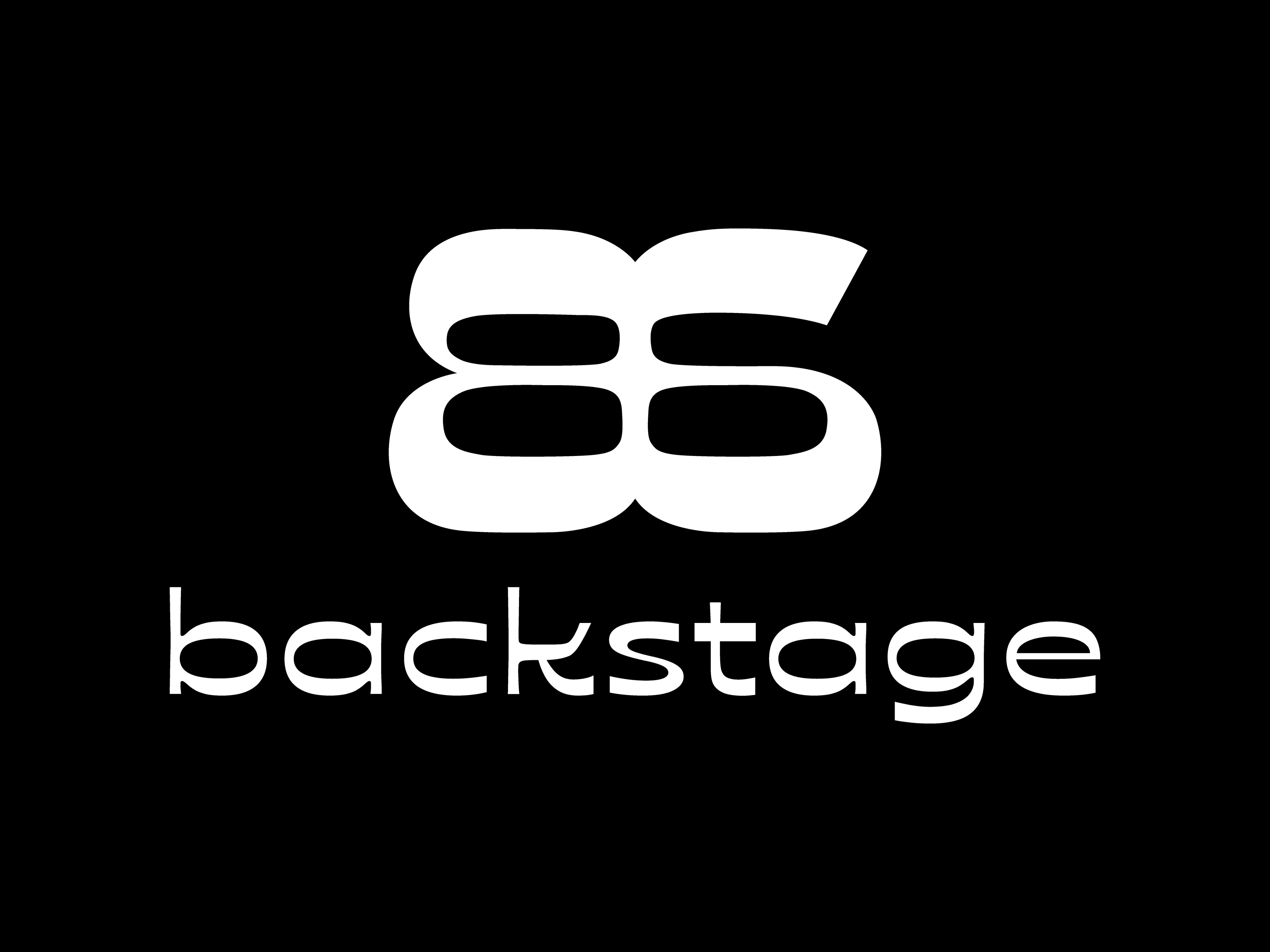 Logo Backstage Officiel sur fond noir, marque de streetwear premium