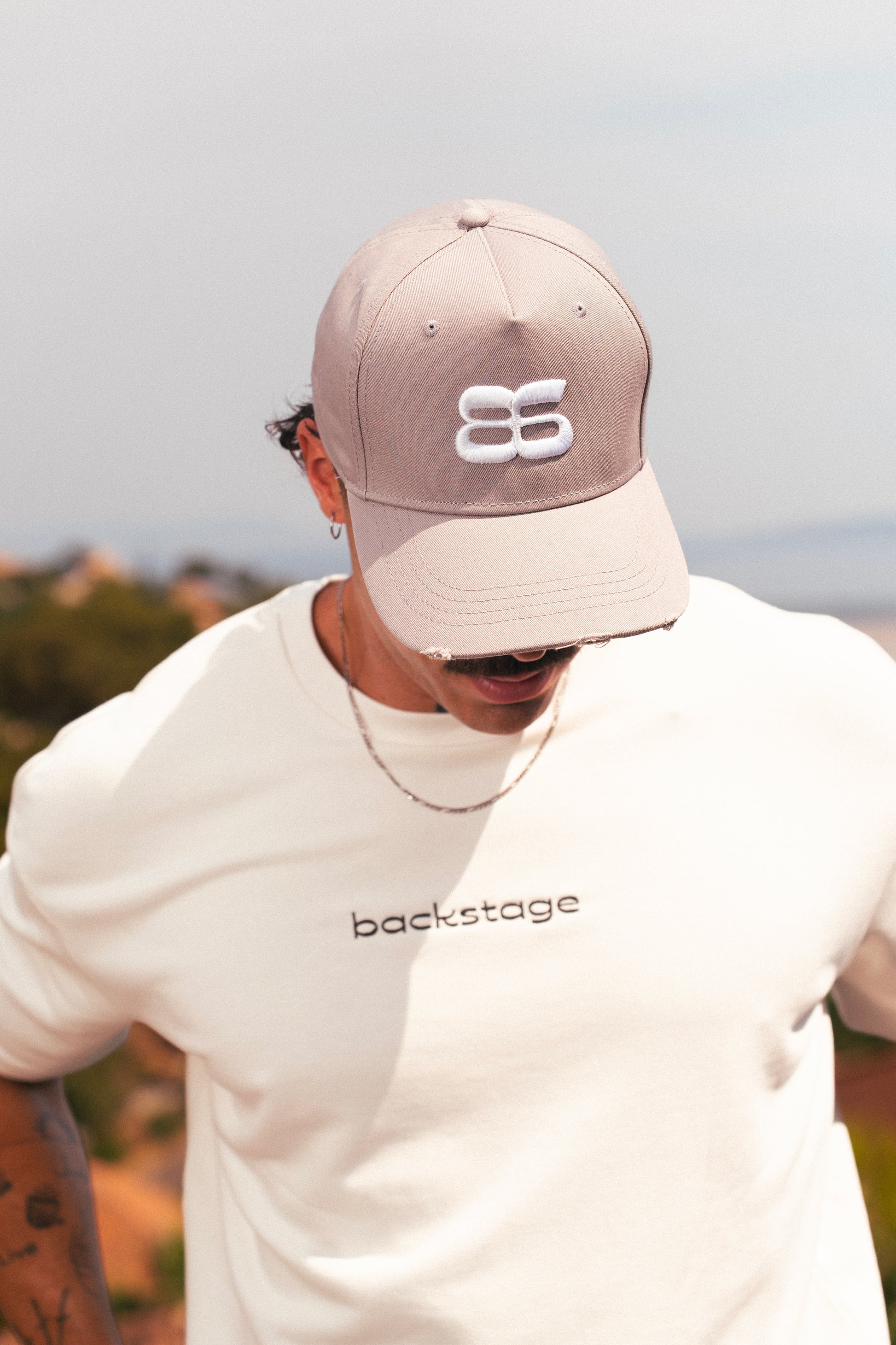 Casquette vintage grise Backstage à visière précourbée