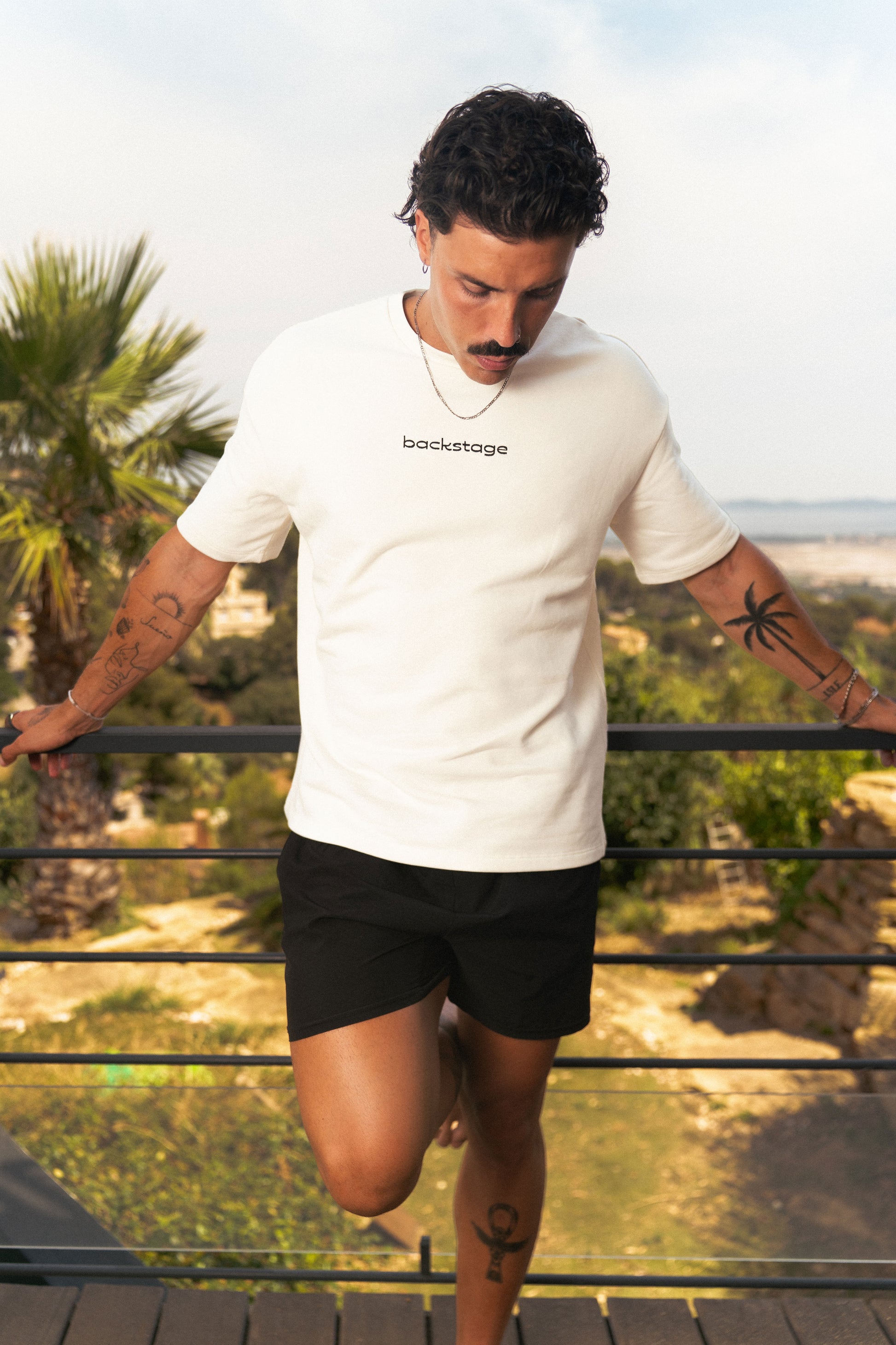 T-shirt hybride Original ivoire 300 g/m2 Backstage vue de face