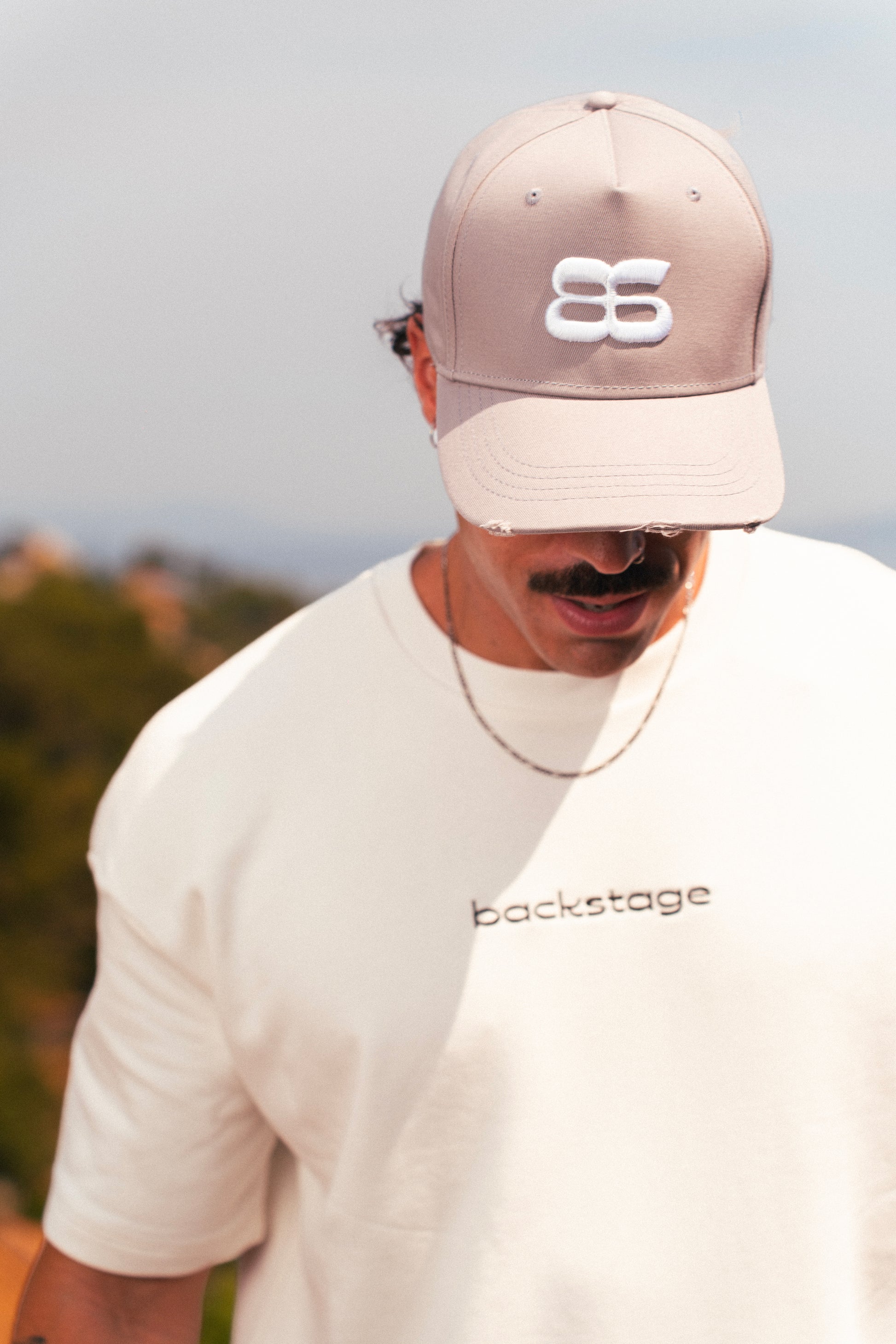 Casquette vintage grise délavée Backstage vue de face