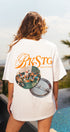 T-shirt Memories blanc coton 240 g/m2, coupe oversize, vue de face
