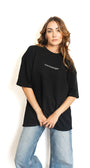 T-shirt hybride Original noir Backstage porté en look streetwear