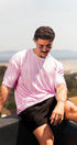 Maillot Warm Up rose oversize Backstage en situation