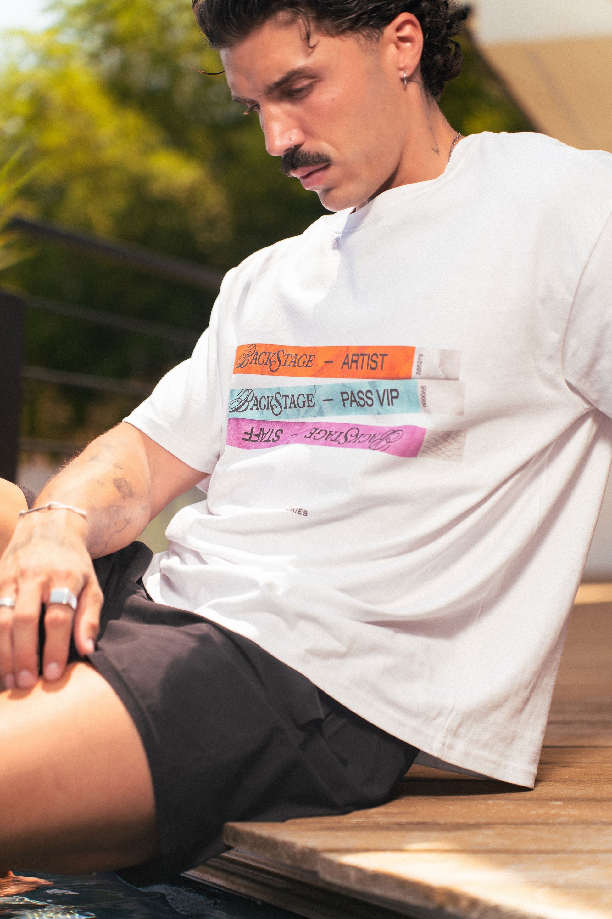 T-shirt Pass Backstage coupe oversize 240 g/m2 vue portée
