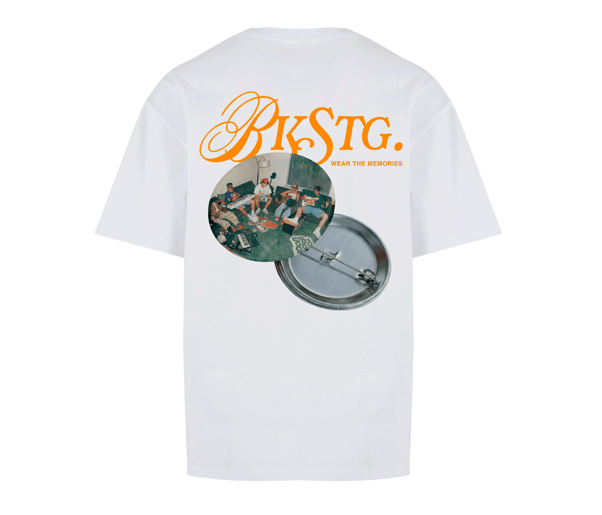 Dos du t-shirt oversize Memories blanc Backstage sur fond neutre