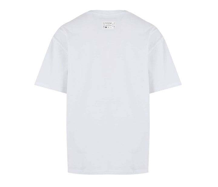 Dos du t-shirt Pass Backstage blanc, à plat sur fond neutre