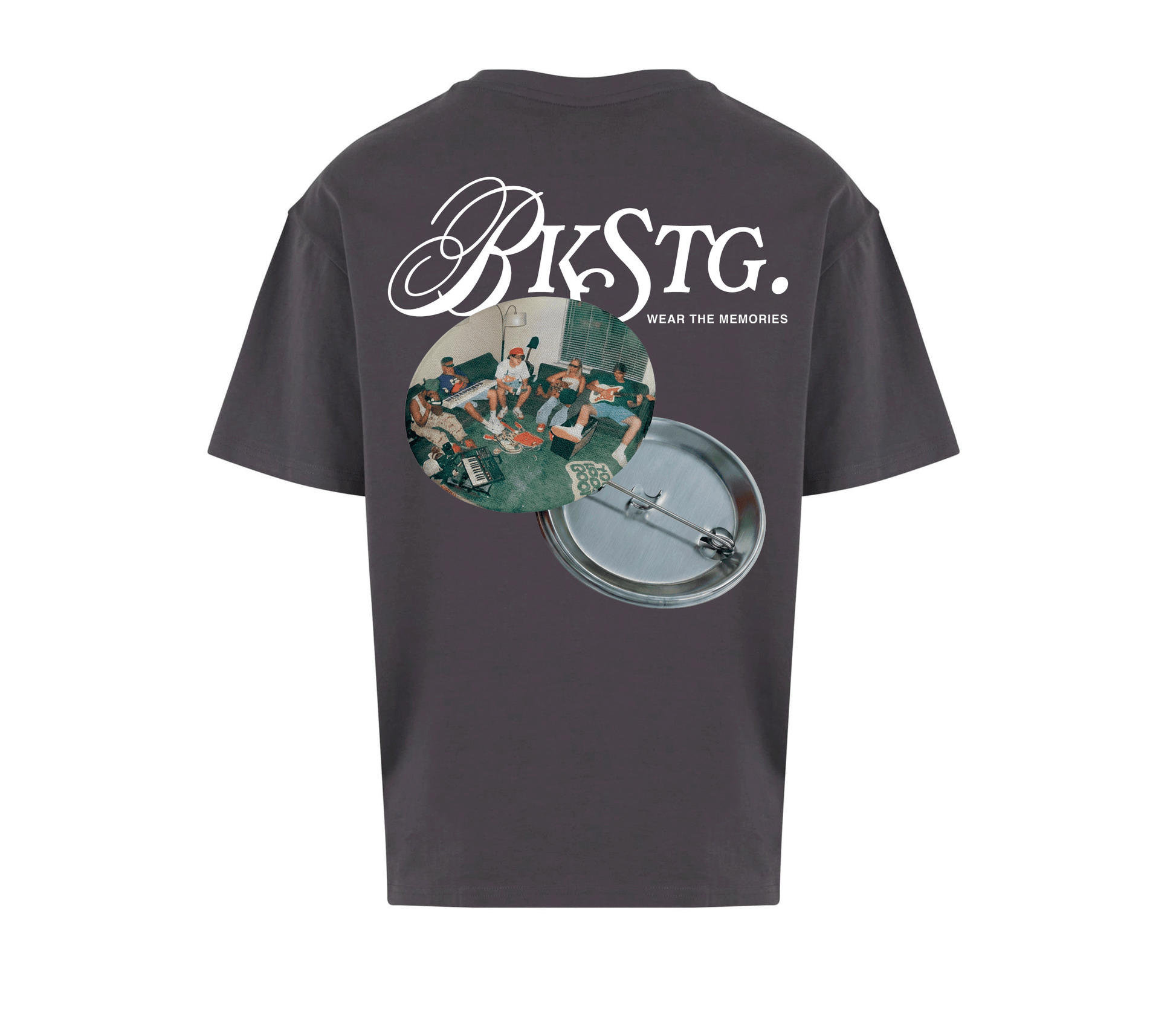 T-shirt Memories gris à plat avec pins Backstage