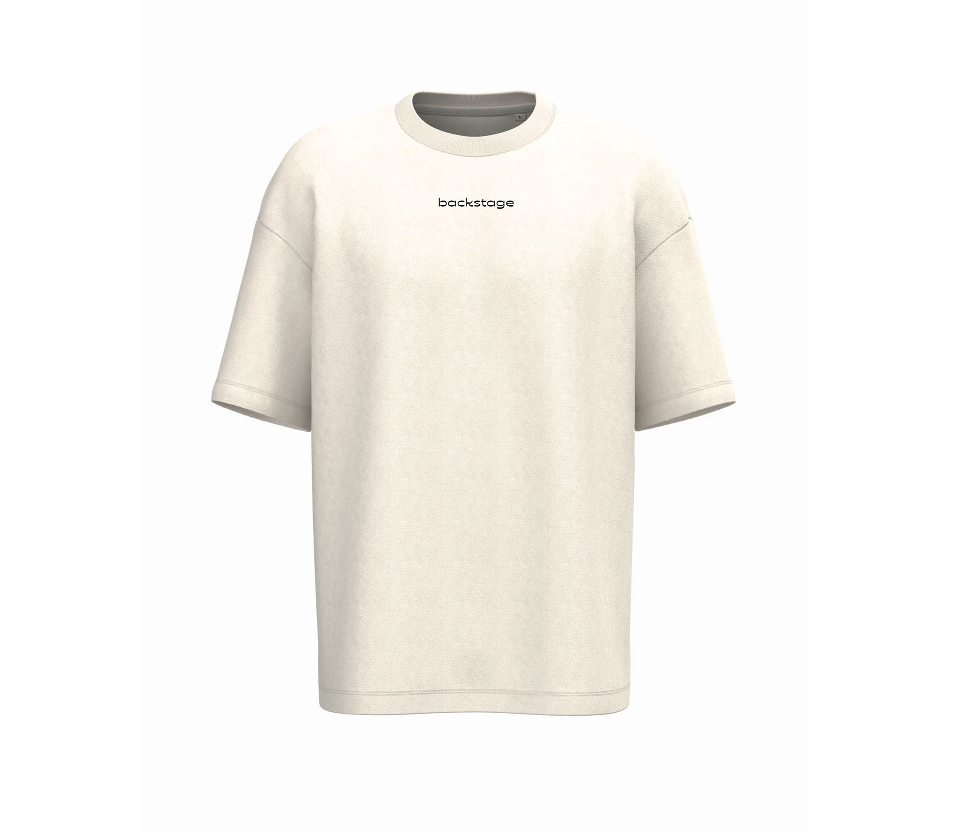 T-shirt hybride Original ivoire Backstage, vue de face sur fond neutre