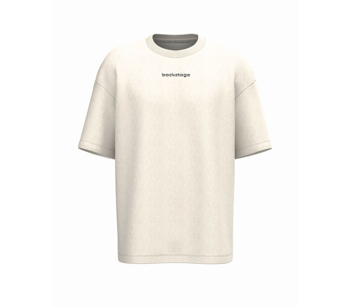 T-shirt hybride Original ivoire Backstage, vue de face sur fond neutre