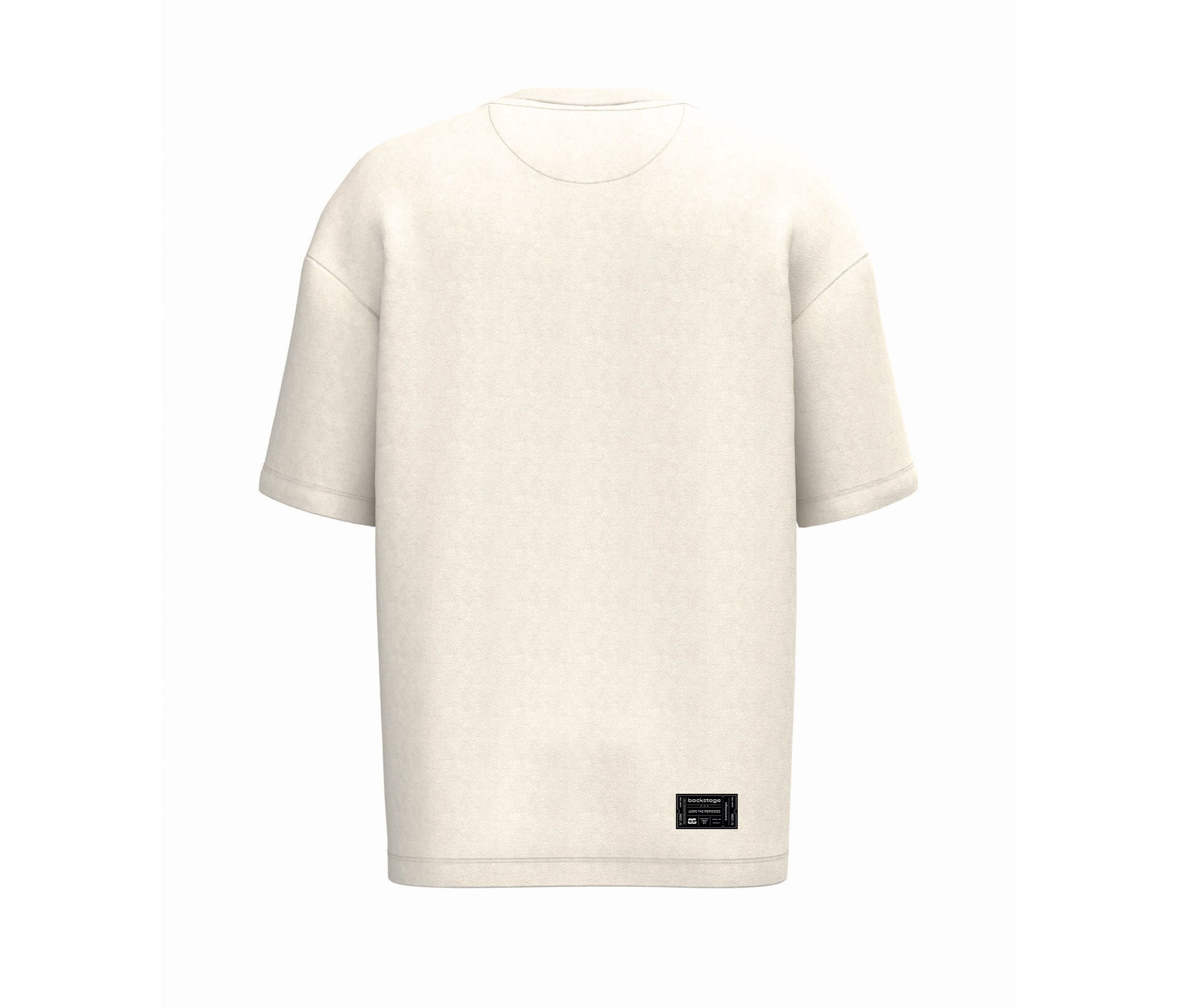 T-shirt hybride Original ivoire Backstage, vue de dos sur fond neutre