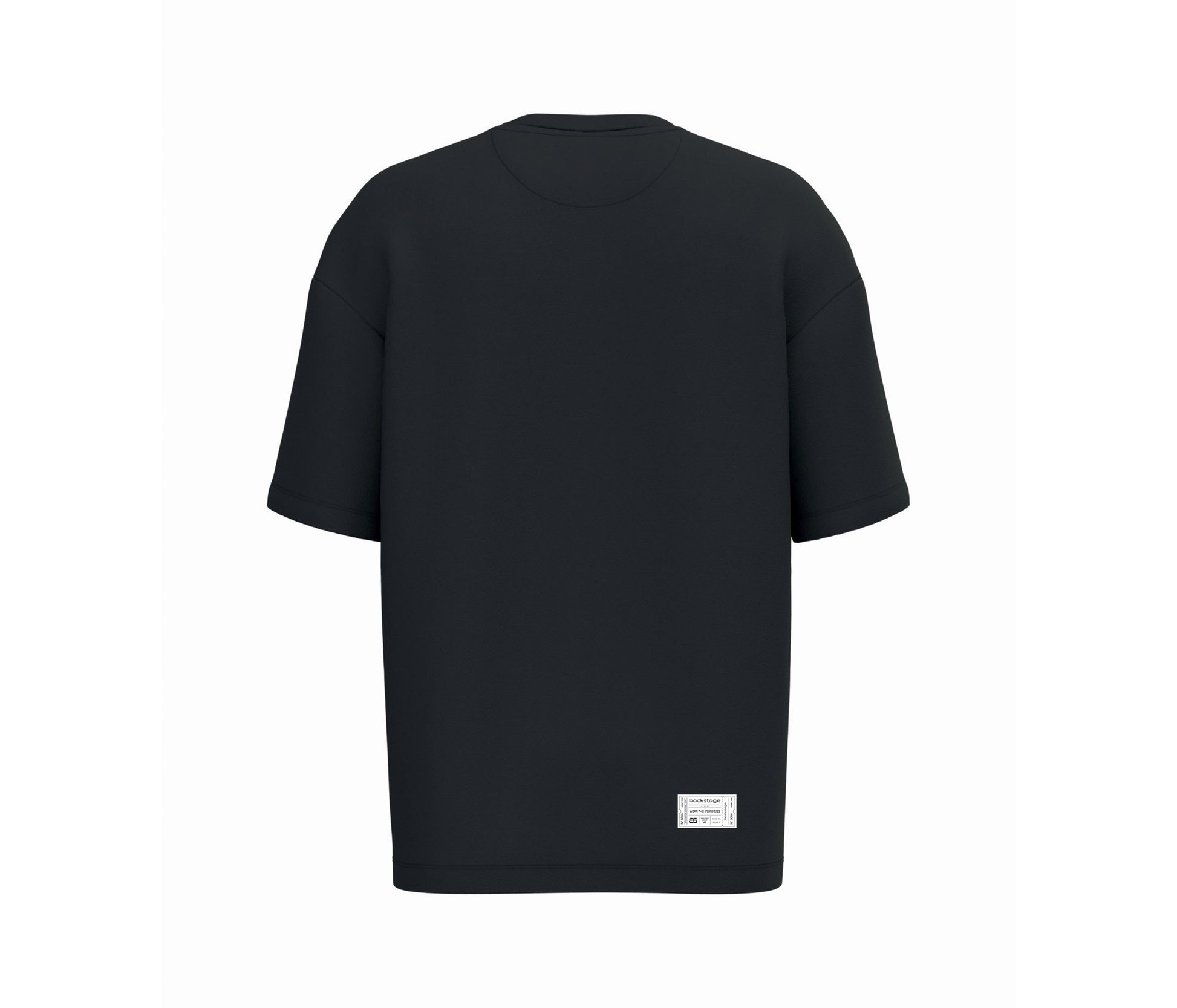 T-shirt hybride Original noir Backstage, vue de dos sur fond neutre