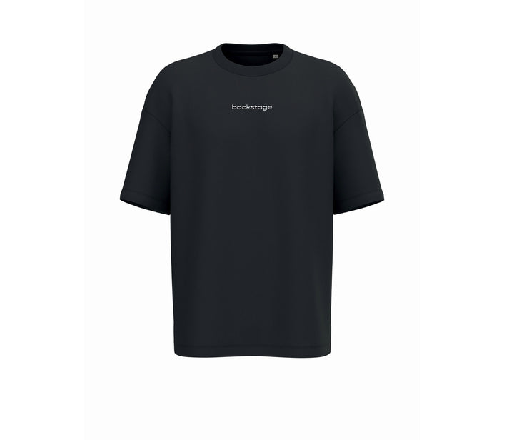 T-shirt hybride Original noir Backstage, vue de face sur fond neutre
