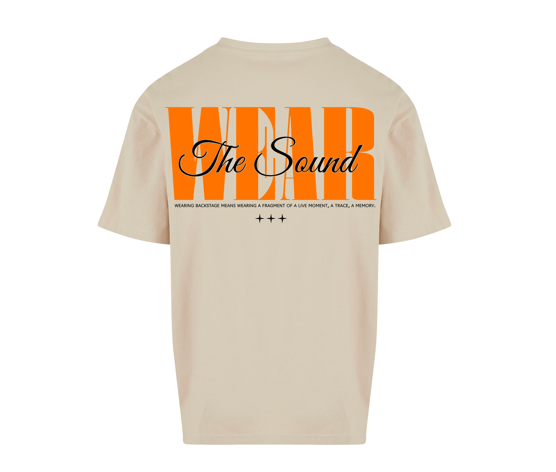 T-shirt Wear The Sound beige à plat sur fond neutre